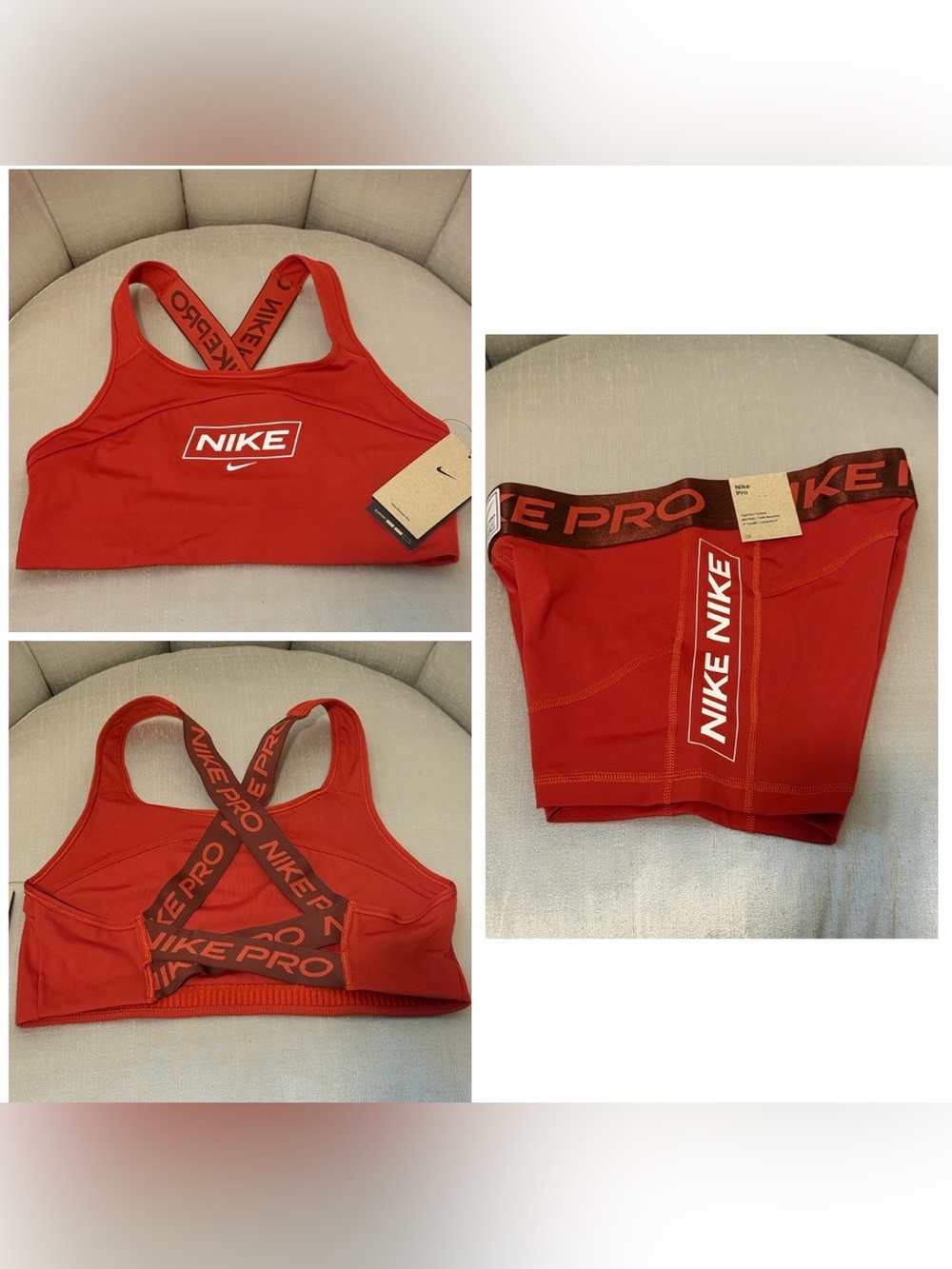 Nike Pro Matching Set Cross Back Sports Bra & 3” Shorts NWT Rare Medium/Large